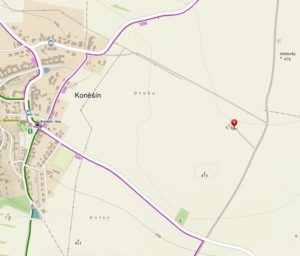 Mapa Leteckého muzea Koněšín